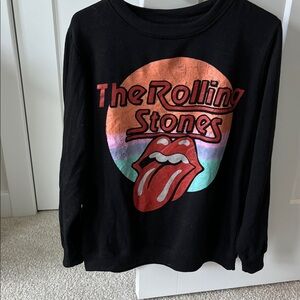 The Rolling Stones Black Sweatshirt with Colorful Logo